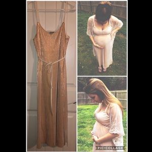 ASOS Metallic Rose Dress (Works as Maternity!)